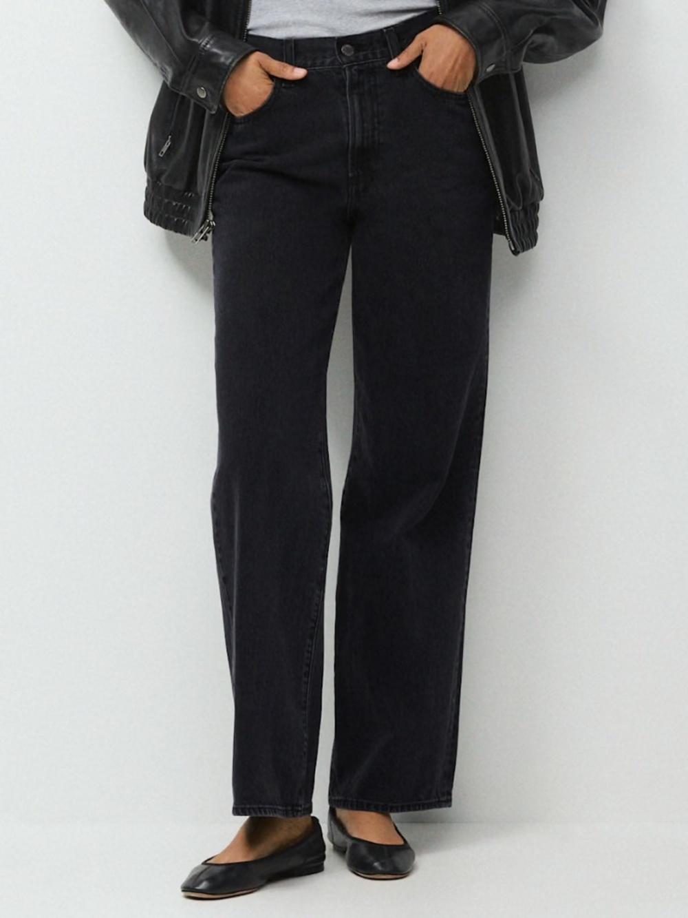 Aritzia Denim Forum The Farrah Hi-Rise Wide Black Jeans Sz‎ 27